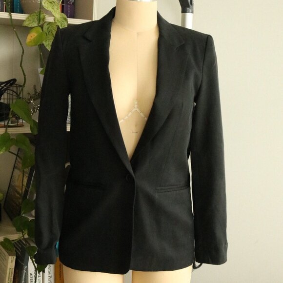 REFORMATION Black Tencel Slim Fit Blazer, Size M - Picture 1 of 6